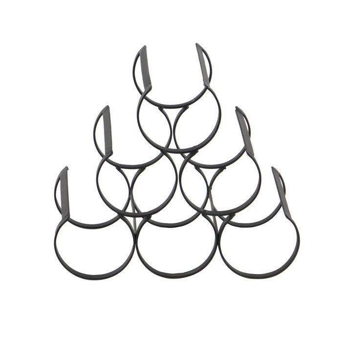 Industrial Style 6 Metal Wine Rack, Black
