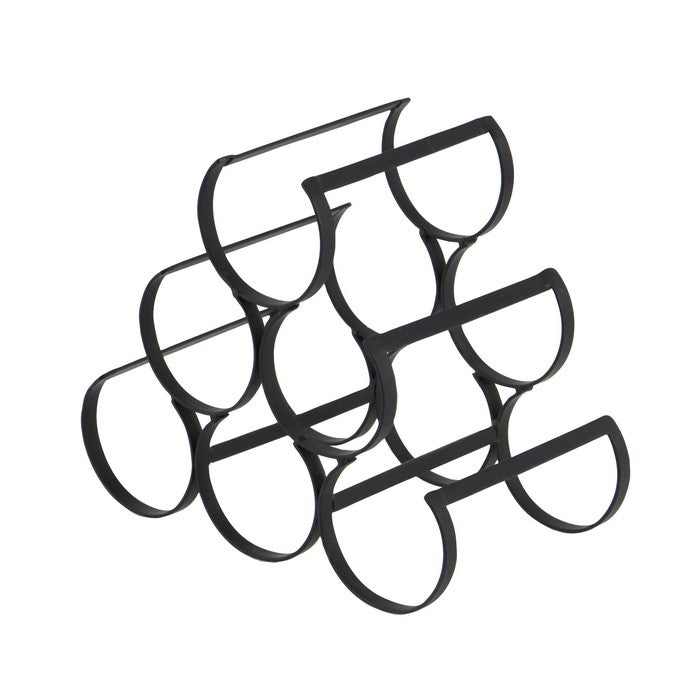 Industrial Style 6 Metal Wine Rack, Black