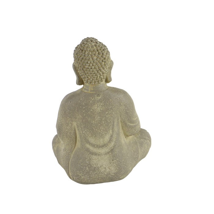 12 Inch Meditating Buddha Clay Figurine, Brown
