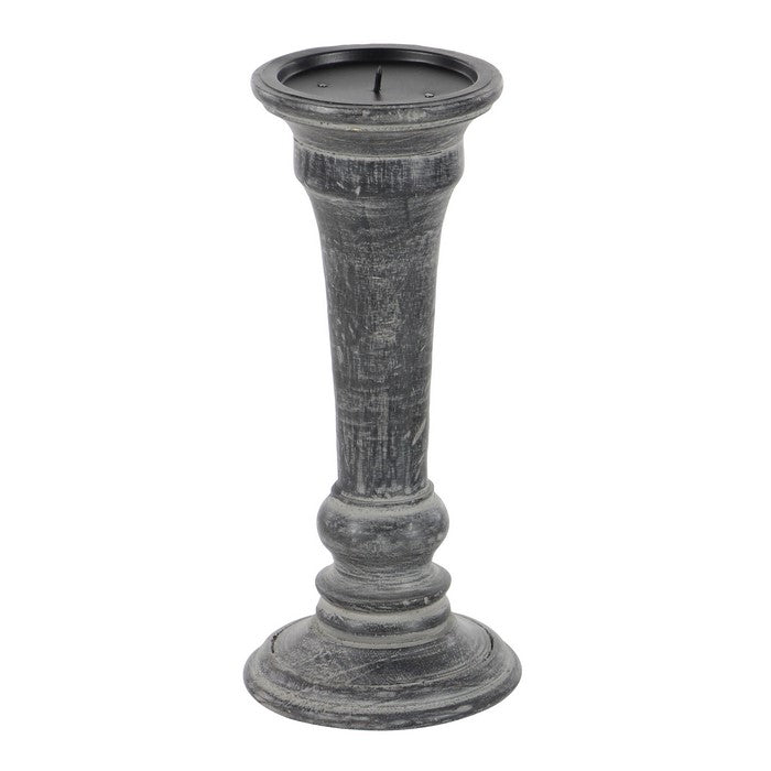 Traditional Style Wood Candle Holder, Set of 3, Black