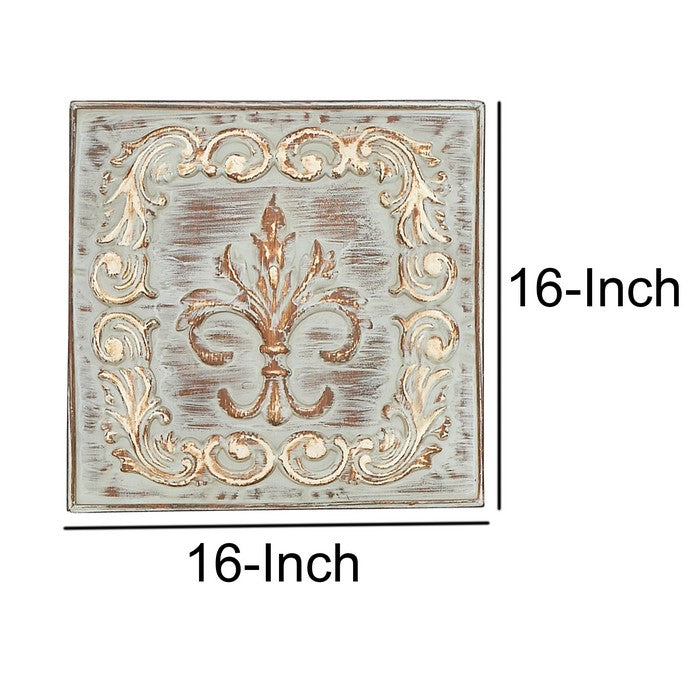 Square Metal Wall Decor with Filigree Design, Assortment of 4, Bronze