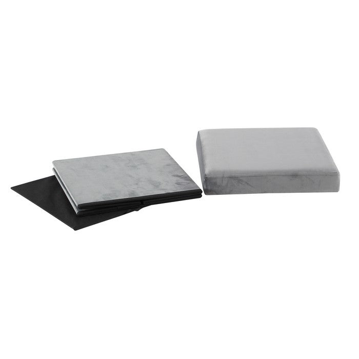 Contemporary Style Fabric Upholstered Storage Stool, Gray