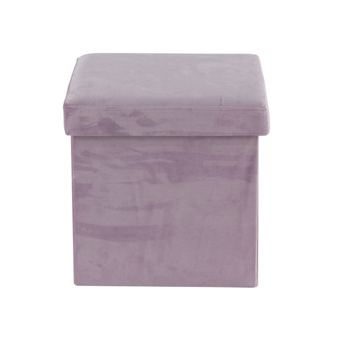 Contemporary Style Fabric Upholstered Storage Stool, Pink