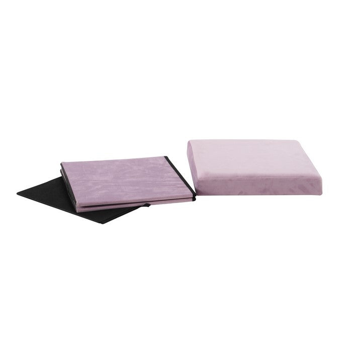 Contemporary Style Fabric Upholstered Storage Stool, Pink