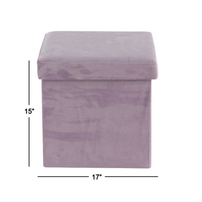 Contemporary Style Fabric Upholstered Storage Stool, Pink