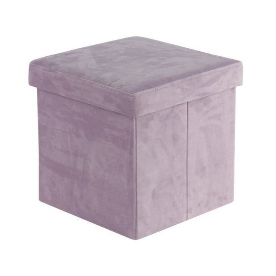 Contemporary Style Fabric Upholstered Storage Stool, Pink