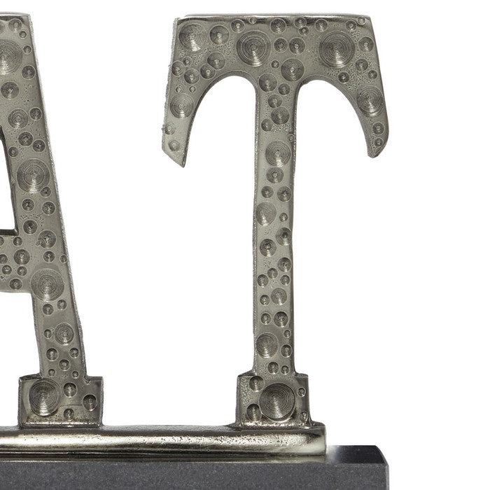 Aluminum Kitchen Accent Decor with EAT Typography, Gray