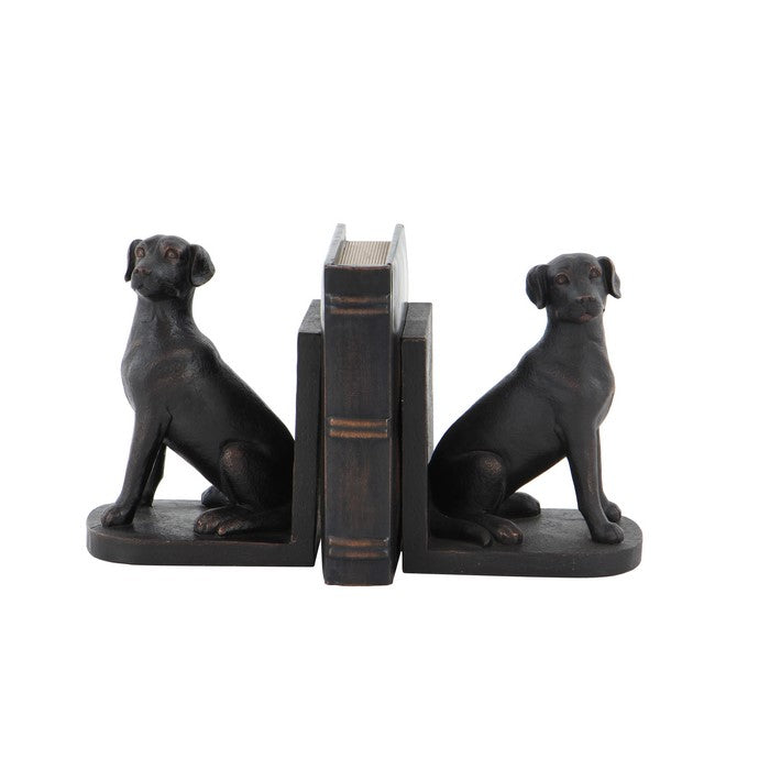 Polystone Greyhound Dog Bookend, Pair of 2, Brown