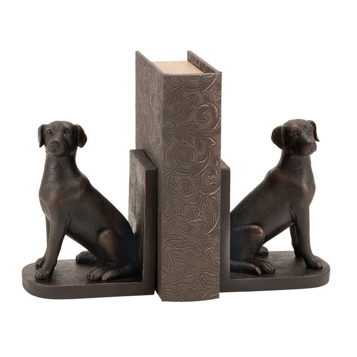 Polystone Greyhound Dog Bookend, Pair of 2, Brown