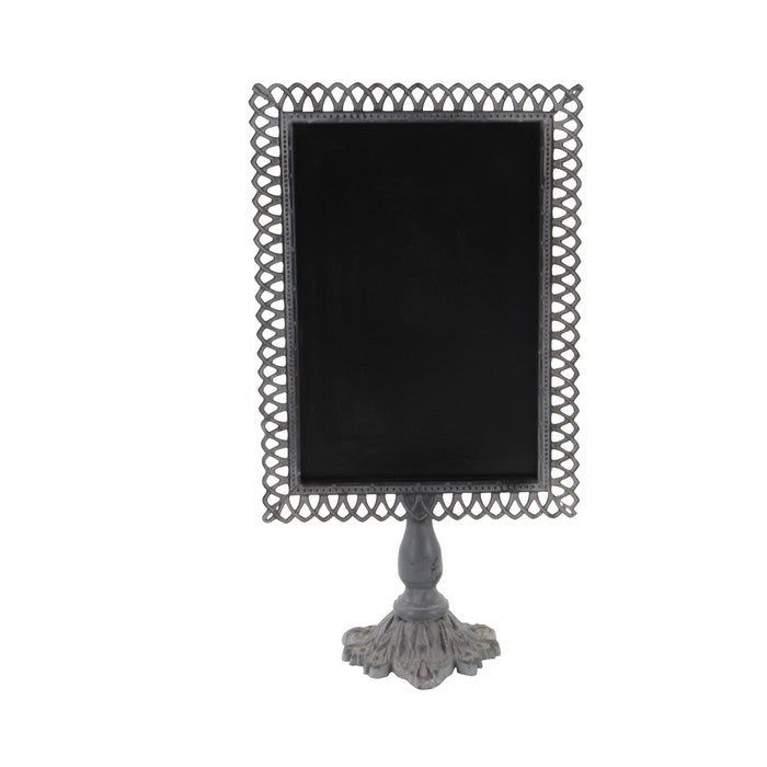Metal and Wood Blackboard with Lattice Border, Assortment of 2, Black