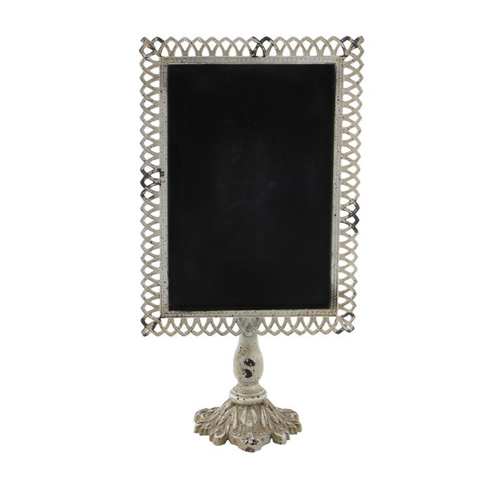 Metal and Wood Blackboard with Lattice Border, Assortment of 2, Black