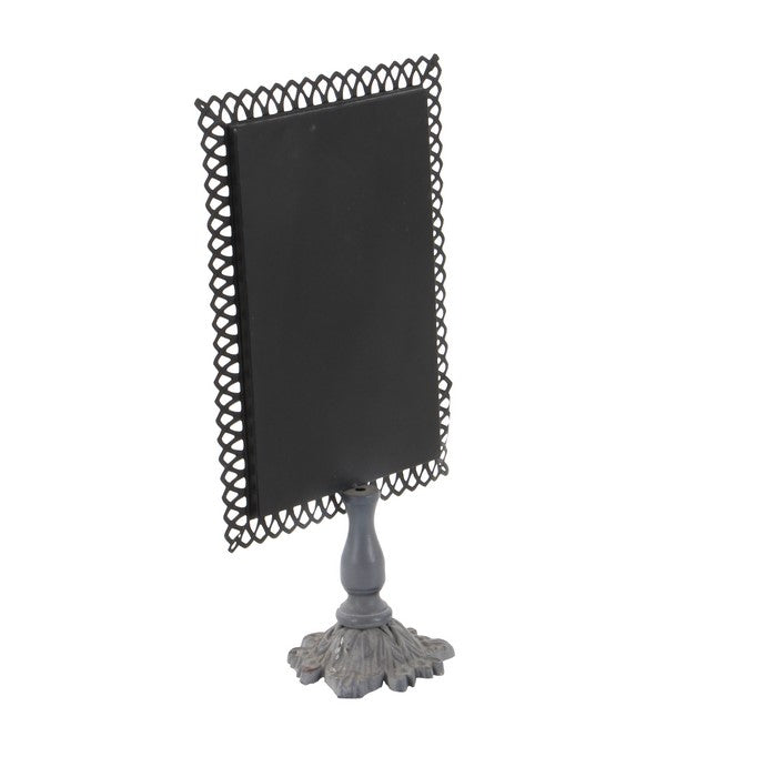 Metal and Wood Blackboard with Lattice Border, Assortment of 2, Black