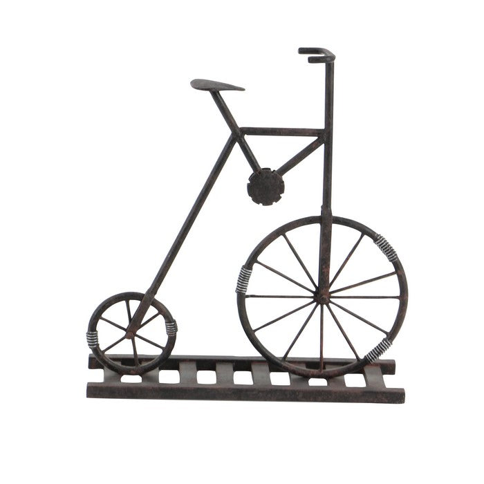 Metal Bicycle Table Decor with Stable Base, Assortment of 2, Bronze