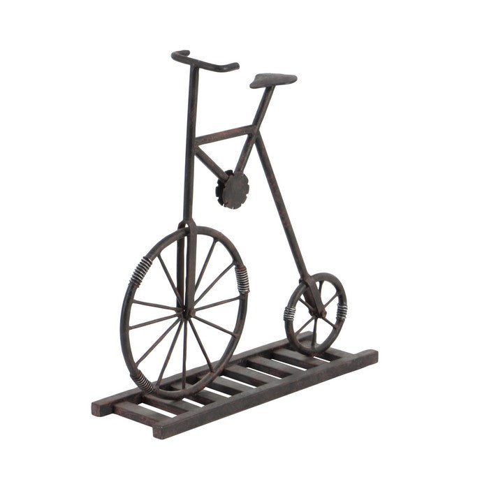 Metal Bicycle Table Decor with Stable Base, Assortment of 2, Bronze