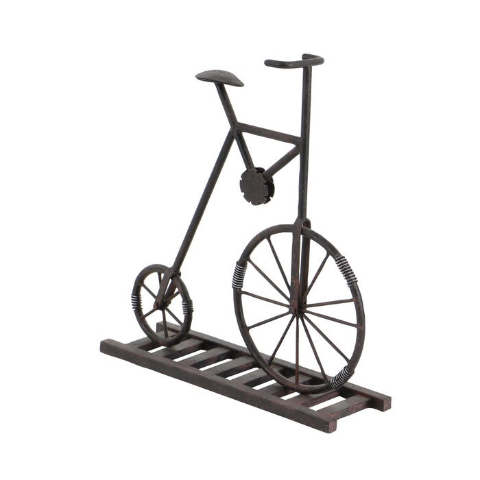 Metal Bicycle Table Decor with Stable Base, Assortment of 2, Bronze