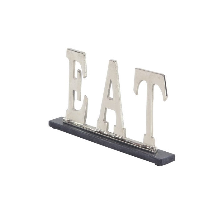 Aluminum EAT Accent Decor with Stable Base, Silver