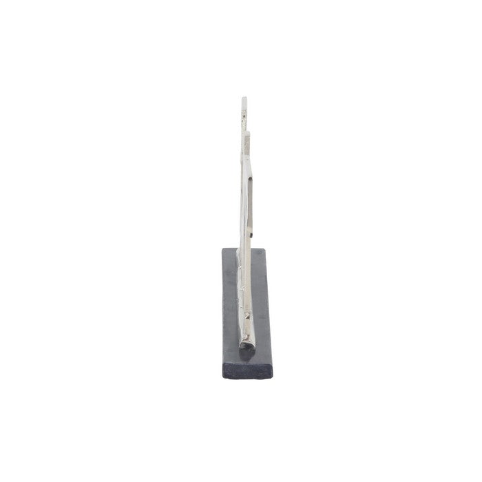 Aluminum EAT Accent Decor with Stable Base, Silver
