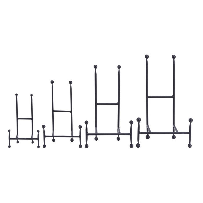 Metal Easel Stand with Tubular Support and Ball Base, Set of 4, Black