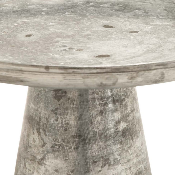 12 Inch Length Metal Cupcake Stand with Round Tray Top, Galvanized Gray