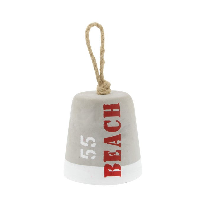 Scripted detail Cement Door Stopper with Rope Handle, Set of 2, Gray