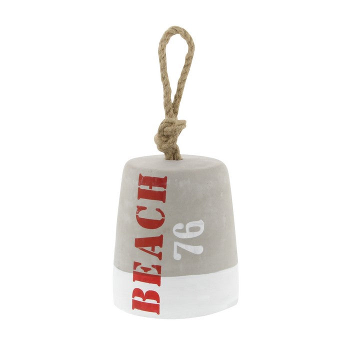 Cement Door Stopper with Rope Handle and Scripted Details, Set of 2, Gray