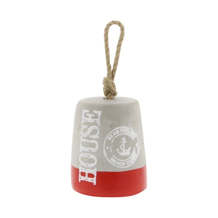 Cement Door Stopper with Rope Handle and Scripted Details, Set of 2, Gray
