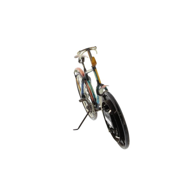 Bicycle Shaped Metal Table Clock with Stand Support, Multicolor