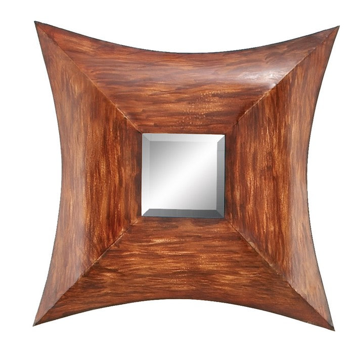 Concave Shaped Wall Mirror with Metal Body, Set of Four, Multicolor
