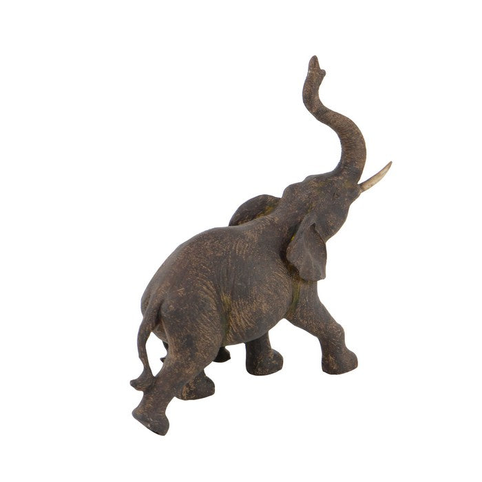 Polystone Mother and Baby Elephant Figurine Table Decor, Set of 2, Bronze