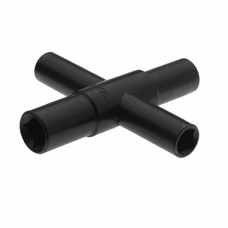Superior Tool 03960 4-Way Key-Fits Stopcocks, Sillcocks, and Valves-Steel Construction for 1/4"-9/32" and 5/16"-11/32 Internal Square