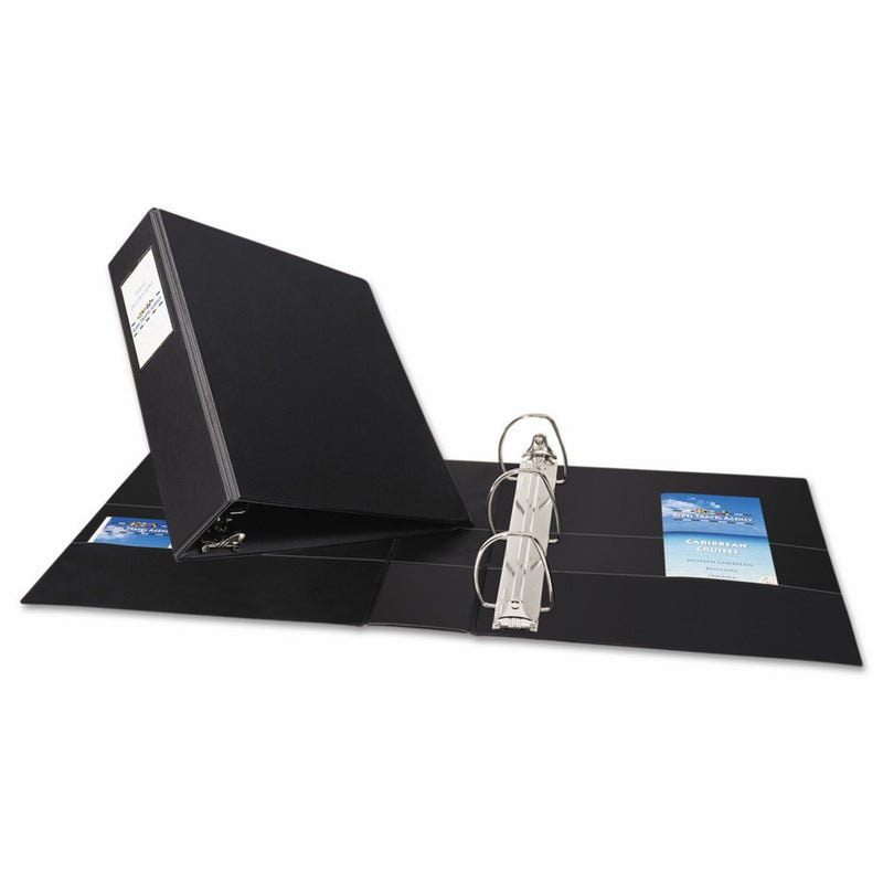 Avery Durable Binder, 3" One Touch Rings, 670-Sheet Capacity, Label Holder, DuraHinge, Black (08702)