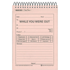 Rediform Desksaver While You Were Out, 4.25 x 6.25 inches, 1 per Page, 50 Messages (47296)