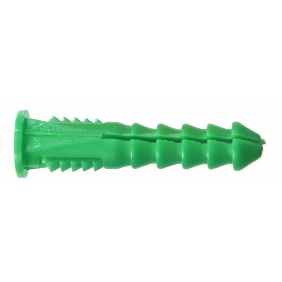 The Hillman Group 370332 Ribbed Plastic Anchor, 12-14-16 X 1-1/2-Inch, Green, 50-Pack