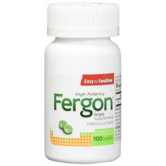 Fergon Iron Supplement, Tablets, 100 Count