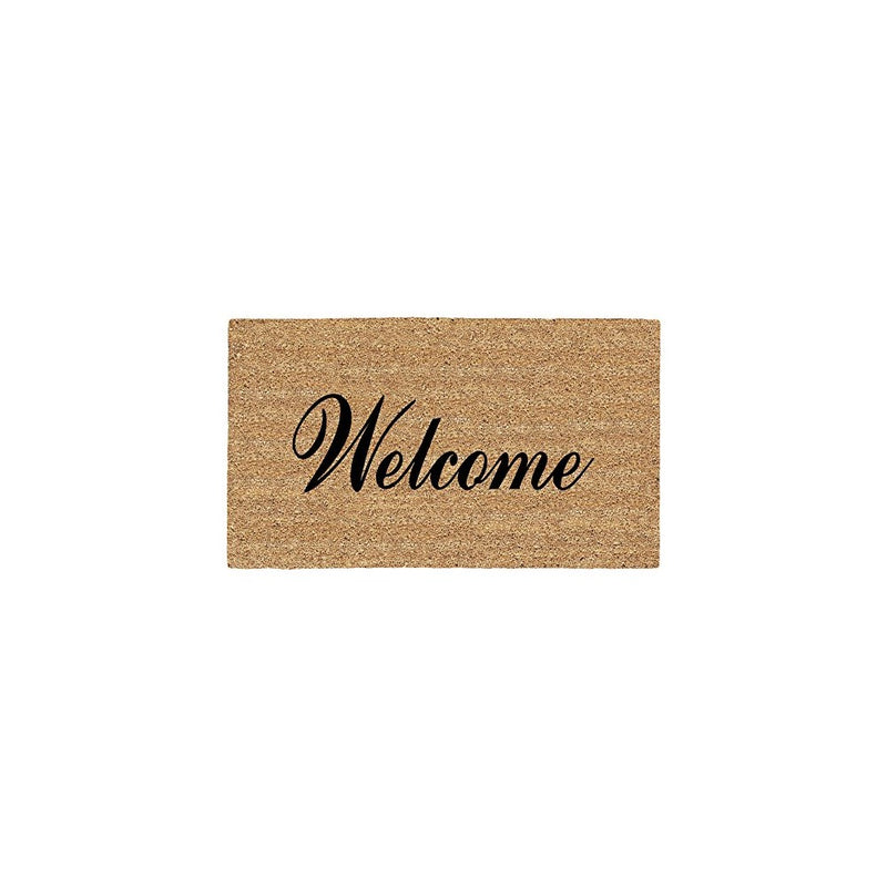 DeCoir 16" x 27" 'Fancy Welcome' Rectangular Coco Coir Doormat