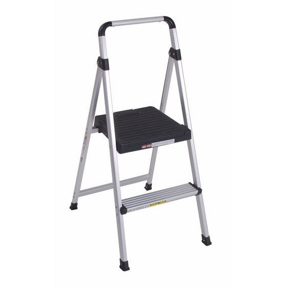 Cosco 11-628ABK4 Lite Solutions Aluminum Frame Step Ladder, 2-Step, Gray