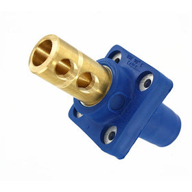 Leviton 16R22-B 16-Series Taper Nose, 90-Degree, Female Panel Receptacle, Cam-Type Connector, Blue (Old Model)