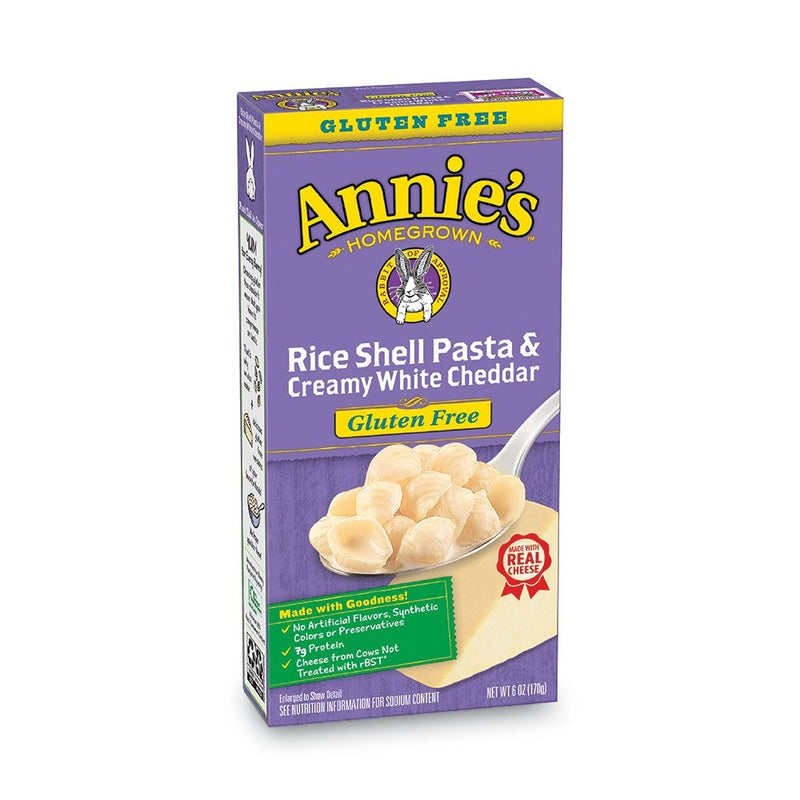 Annie's Homegrown Gluten Free Rice Shells with Creamy White Cheddar Macaroni & Cheese, 6oz