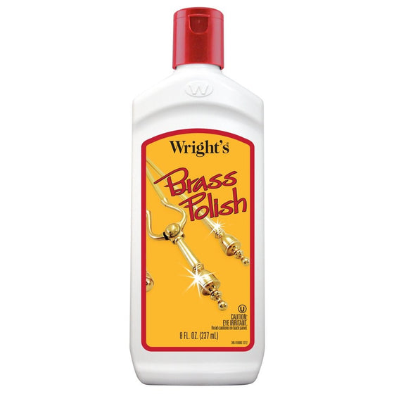 Wright's Brass and Copper Polish and Cleaner - 8 Ounce - Gently Cleans and Removes Tarnish Without Scratching