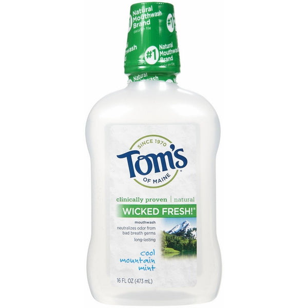 Tom's of Maine Long Lasting Wicked Fresh Mouthwash-Cool Mountain Mint-16, oz