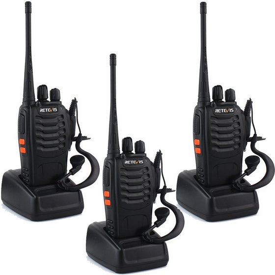 Retevis H-777 Two Way Radios Long Range UHF 400-470MHz 16CH CTCSS/DCS Walkie Talkies with USB Charger (3 Pack)
