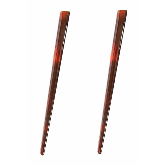 Caravan French Tortoise Shell Chop Stick In A Diamond Top Shape Pair.65 Ounce