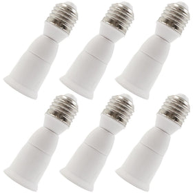 TORCHSTAR 6 Pack E27 to E27 Extender Adapter, E27 to E27 Edison Screw Converter Lamp Bulb Socket Lamp Holder, Fits LED/CFL Light Bulbs, Heat-resistant, Anti-burning, No Fire Hazard