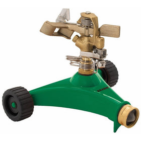 Dramm 10-15034 Green Impulse Sprinkler With Heavy Duty Metal Wheeled Base
