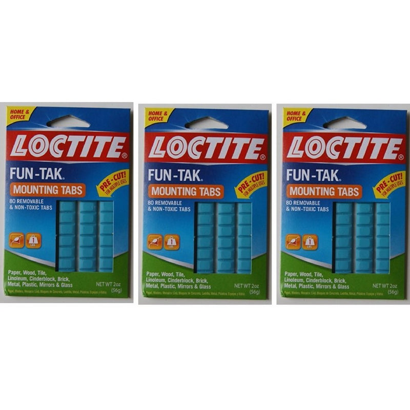 Loctite Home and Office 2-ounce Pack Fun-tak Mounting Putty Tabs--3PACK--
