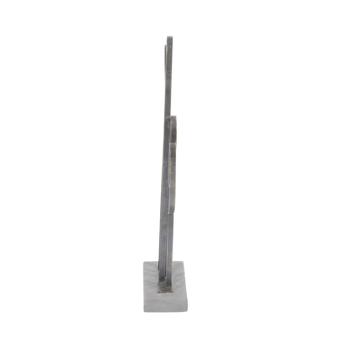 Metal Cactus Table Decor with Stable Base Support, Gray