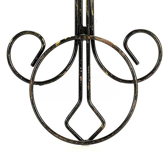 Metal Single Pot Wall Planter Decor with Scrolled Design, Black and Gold