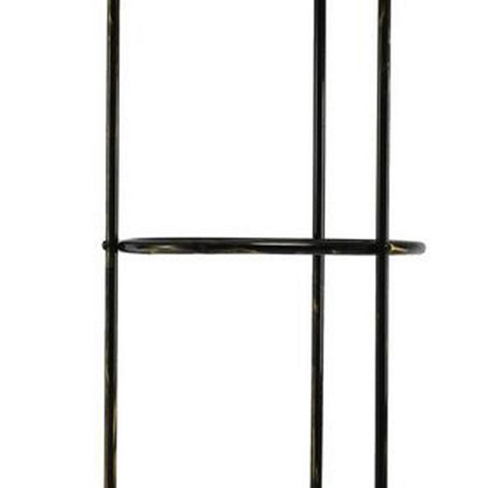 Industrial Style 3 Tier Dome Shape Metal Frame Floor Planter, Black