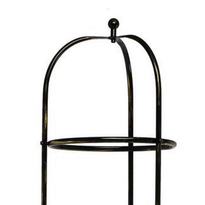 Industrial Style 3 Tier Dome Shape Metal Frame Floor Planter, Black