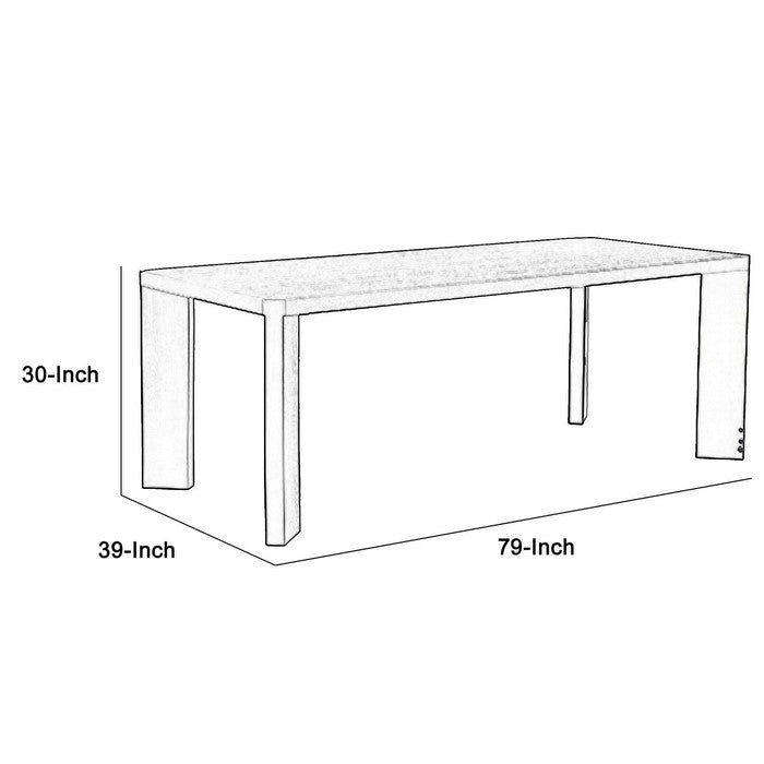 Transitional Dining Table with Wood grain  Details and Panel Support, Gray - BM216743